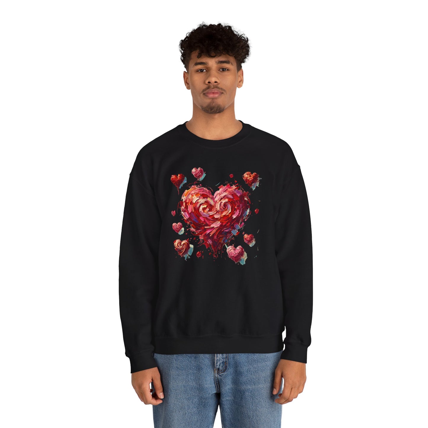 Impressionistic Heart Sweatshirt – Painterly Valentine's Day Art Pullover