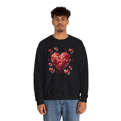 Impressionistic Heart Sweatshirt – Painterly Valentine's Day Art Pullover