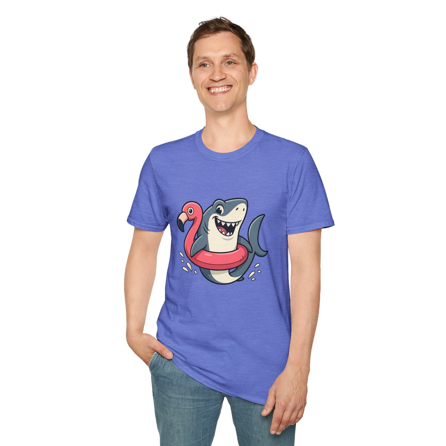 Shark & Flamingo Floatie T-Shirt – Funny Beach & Pool Day Tee