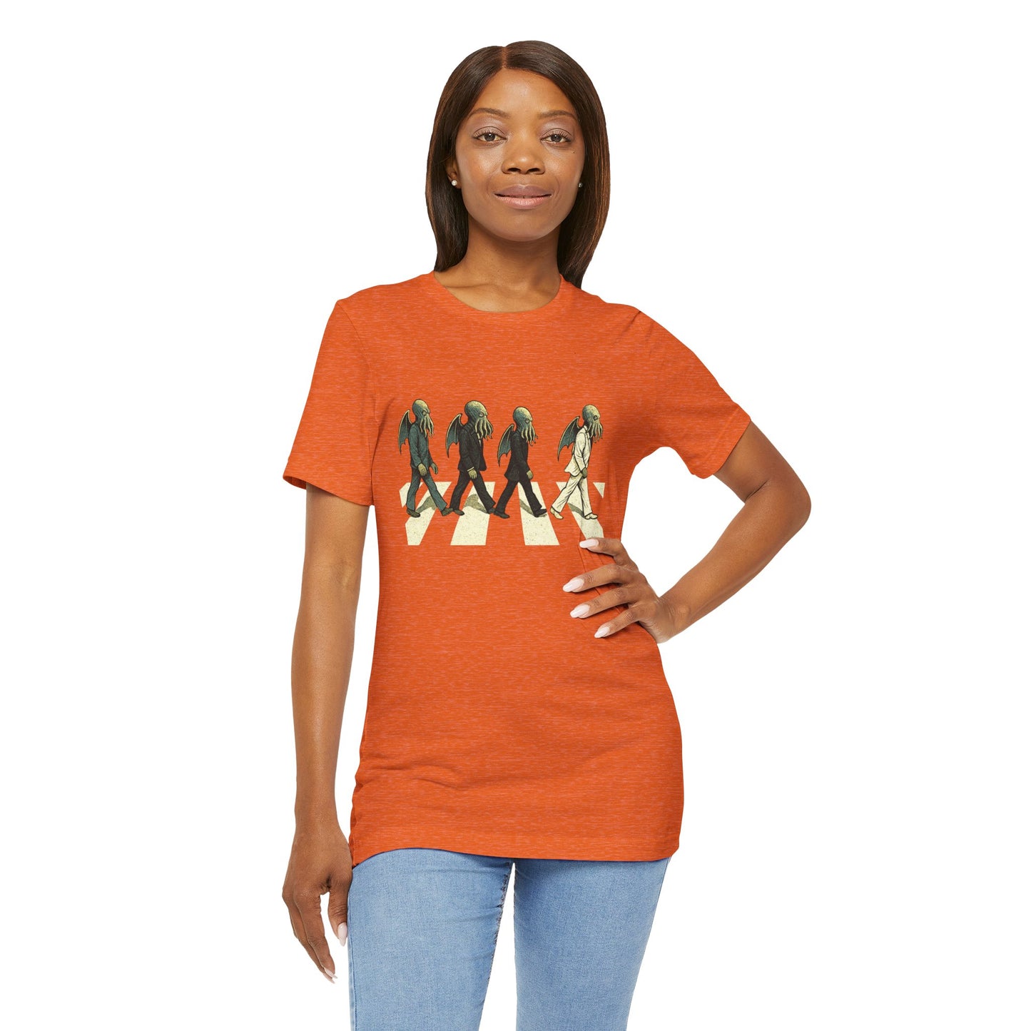 Cthulhu Crossing T-Shirt – Beatles Abbey Road Parody Tee | WhimSpin