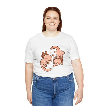 Kawaii Axolotl T-Shirt – Cute Tee with Smiling Axolotls - WhimSpin - https://whimspin.com
