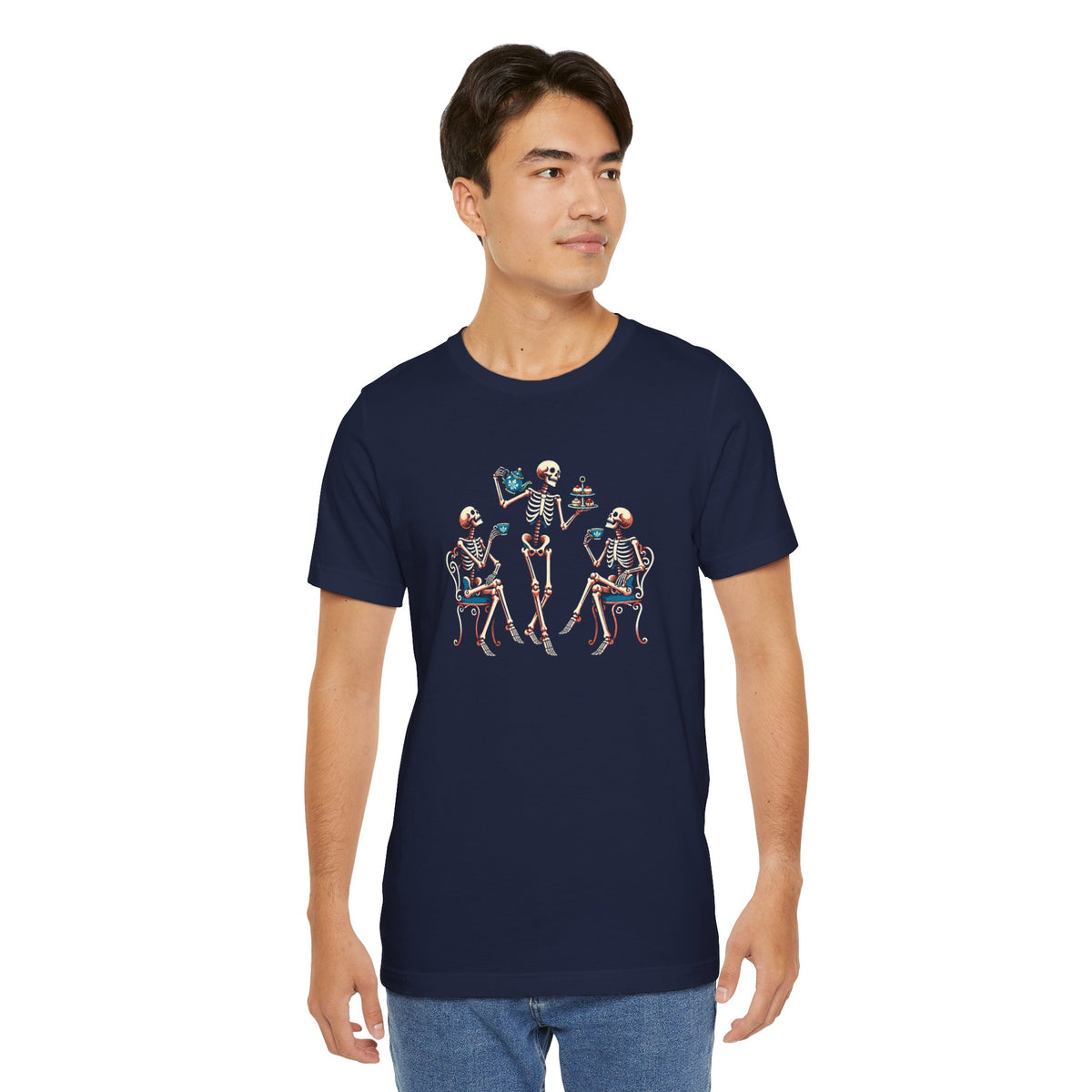 Skeleton Tea Party T-Shirt – Vintage Halloween Skeleton Tee