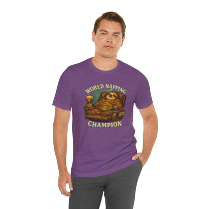 World Napping Champion T-Shirt – Funny Sloth Nap Tee