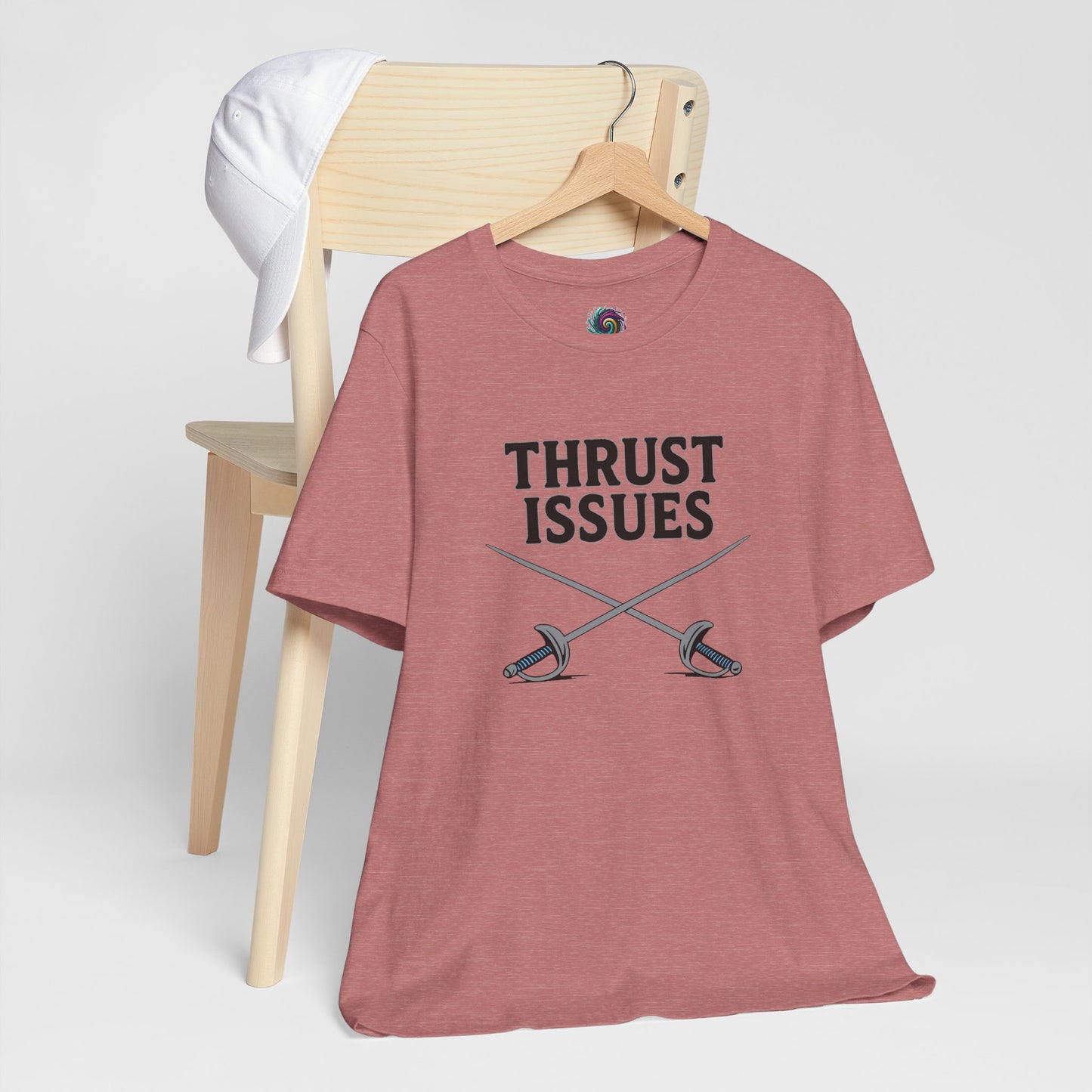 Thrust Issues Fencing T-Shirt – Funny Saber Shirt for Fencers & Pun Lovers