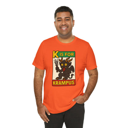 Krampus Alphabet Tee - "K is for Krampus" Holiday Graphic T-Shirt