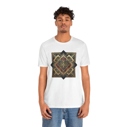 Art Deco Heart T-Shirt – Romantic Valentine's Day Graphic Tee