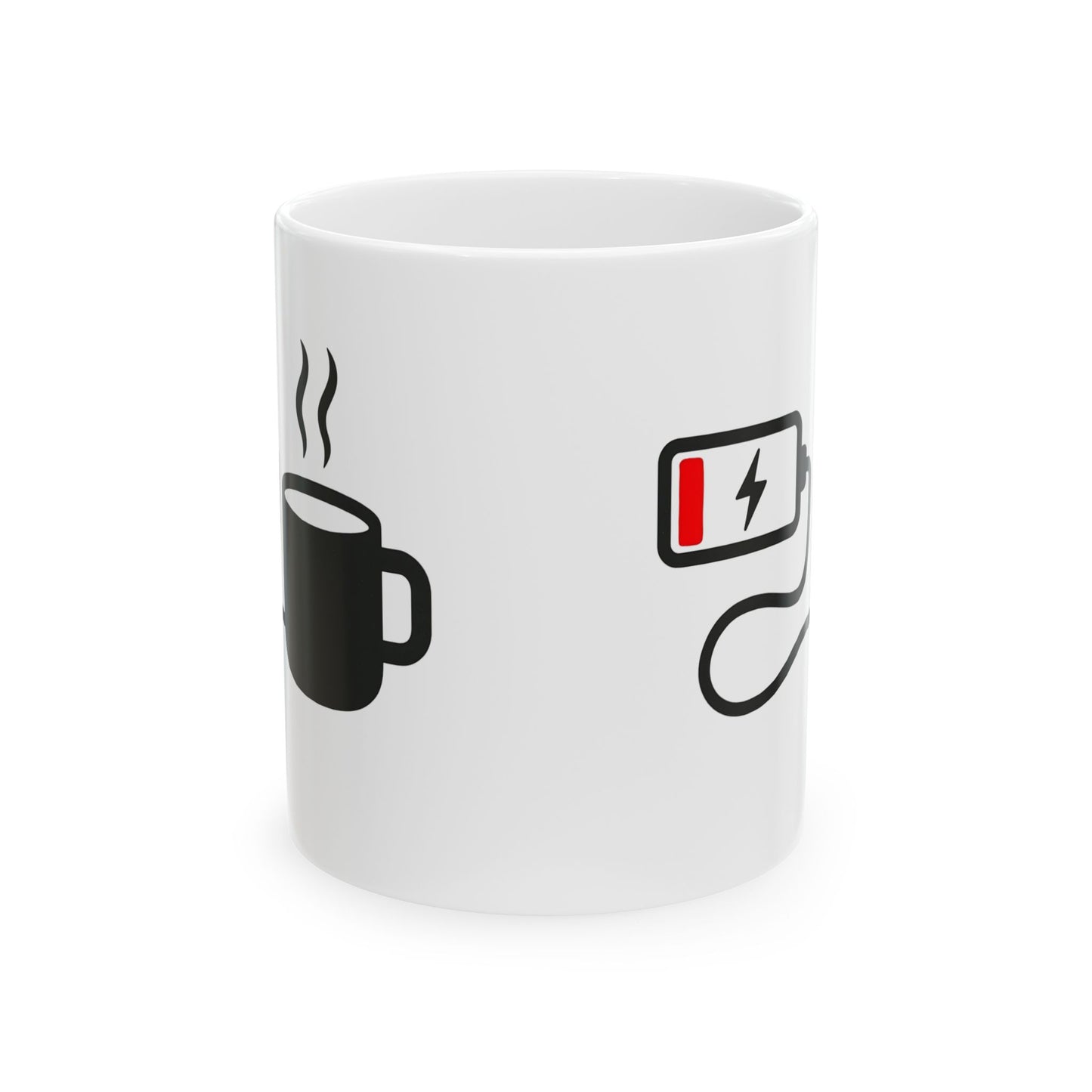 Low Battery Need Coffee Mug – Funny Ceramic Coffee Cup | 11oz & 15oz Sizes | Dishwasher & Microwave Safe - WhimSpin