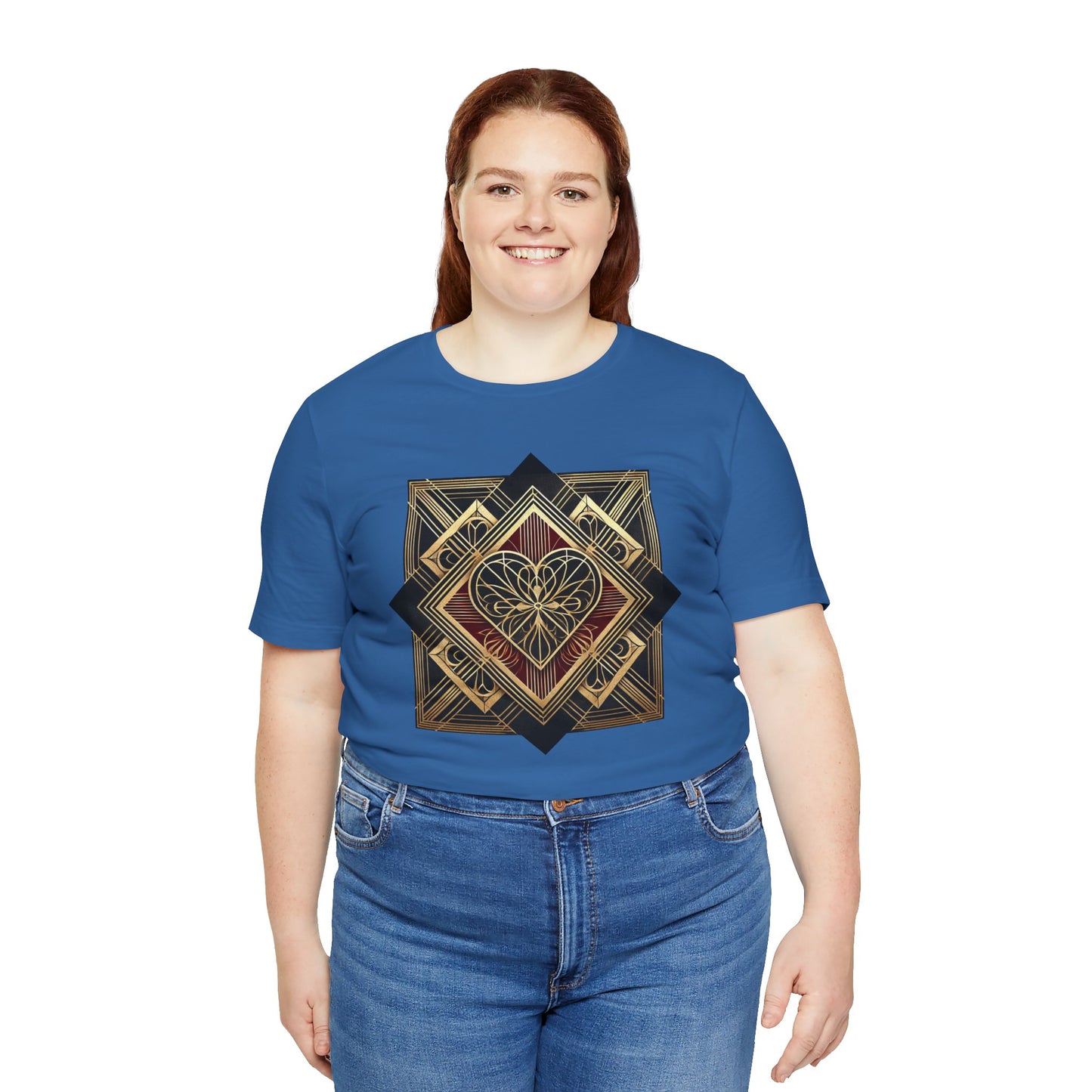 Art Deco Heart T-Shirt – Romantic Valentine's Day Graphic Tee