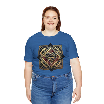 Art Deco Heart T-Shirt – Romantic Valentine's Day Graphic Tee