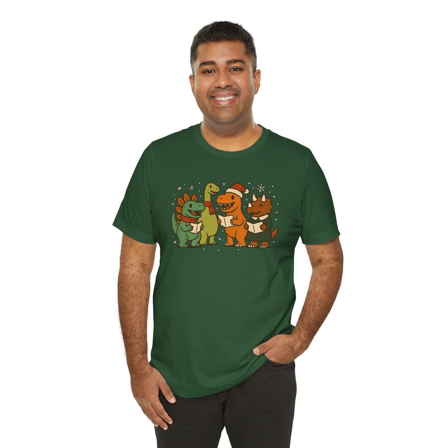 Dinosaur Carolers T-Shirt – Cute Dino Christmas Singing Tee