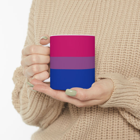 Bisexual Pride Flag Mug – Magenta, Lavender & Blue LGBTQ+ Ceramic Cup - WhimSpin