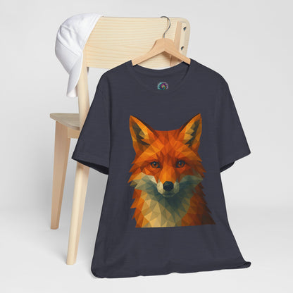 Geometric Fox T-Shirt – Polygon Animal Tee with Nature Vibes - WhimSpin - https://whimspin.com