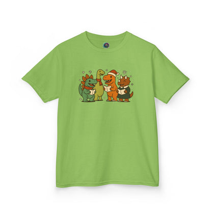 Dinosaur Carolers Kids’ T-Shirt – Cute Singing Dino Christmas Tee