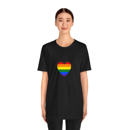Pride Heart Flag T-Shirt – Rainbow Heart LGBTQ+ Equality Tee