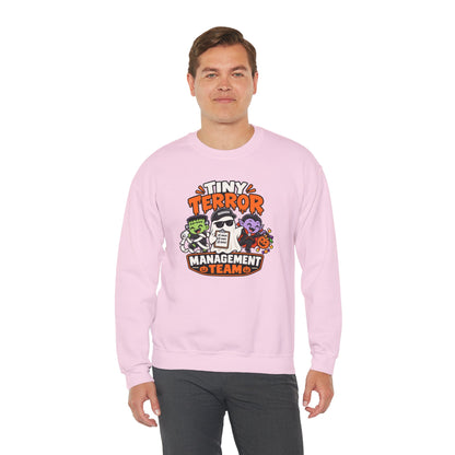 Tiny Terror Management Team Sweatshirt – Funny Halloween Parent Crewneck