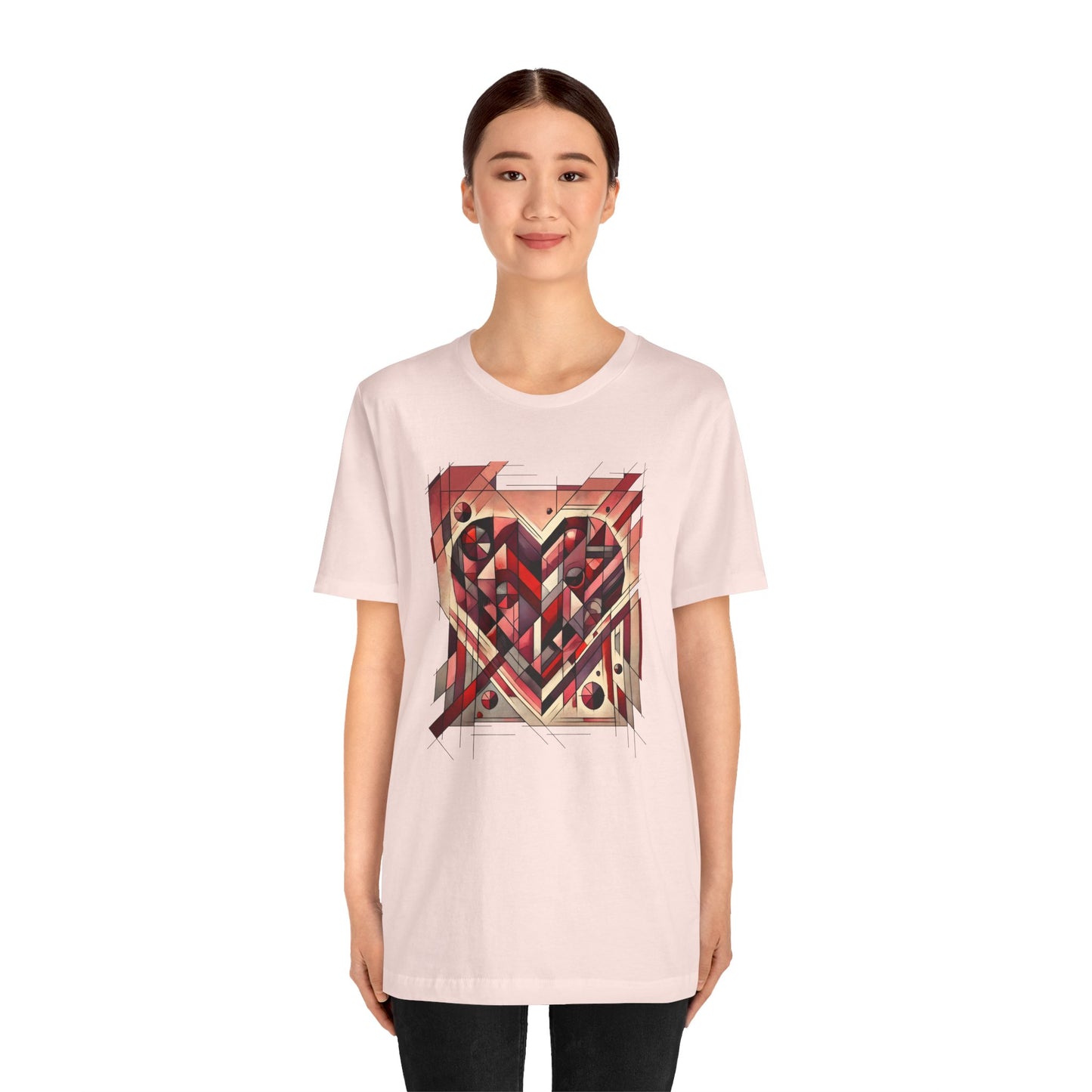 Cubist Heart T-Shirt – Modern Art Valentine's Day Graphic Tee