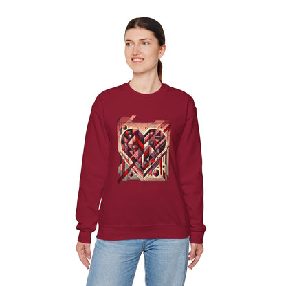 Cubist Heart Sweatshirt – Modern Art Valentine's Day Pullover