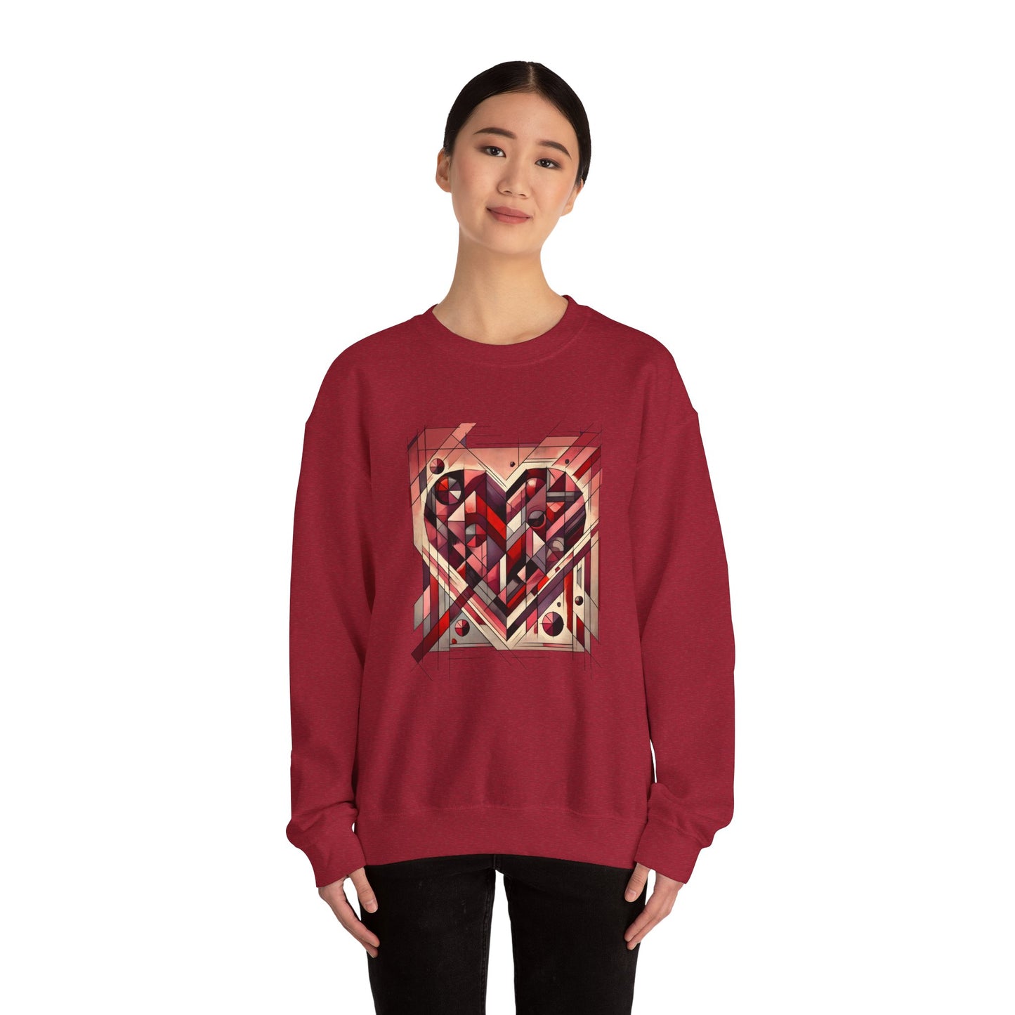 Cubist Heart Sweatshirt – Modern Art Valentine's Day Pullover