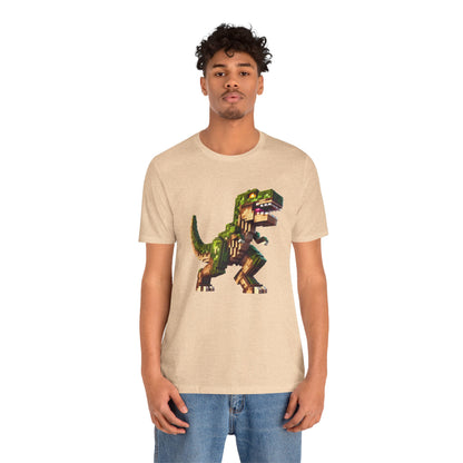 Pixel Dinosaur T-Shirt – Retro Dino Graphic Tee for Adults