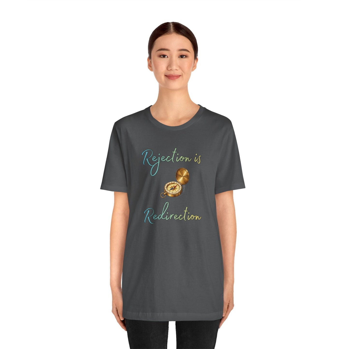 Rejection Is Redirection T-Shirt – Motivational Compass Quote Tee