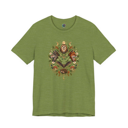 Nocturnal Woodland Animals T-Shirt – Moonlit Nature Tee