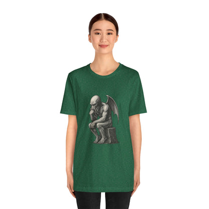 Cthulhu The Thinker Tee – Lovecraftian Parody Shirt