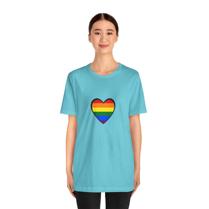Pride Heart Flag T-Shirt – Rainbow Heart LGBTQ+ Equality Tee