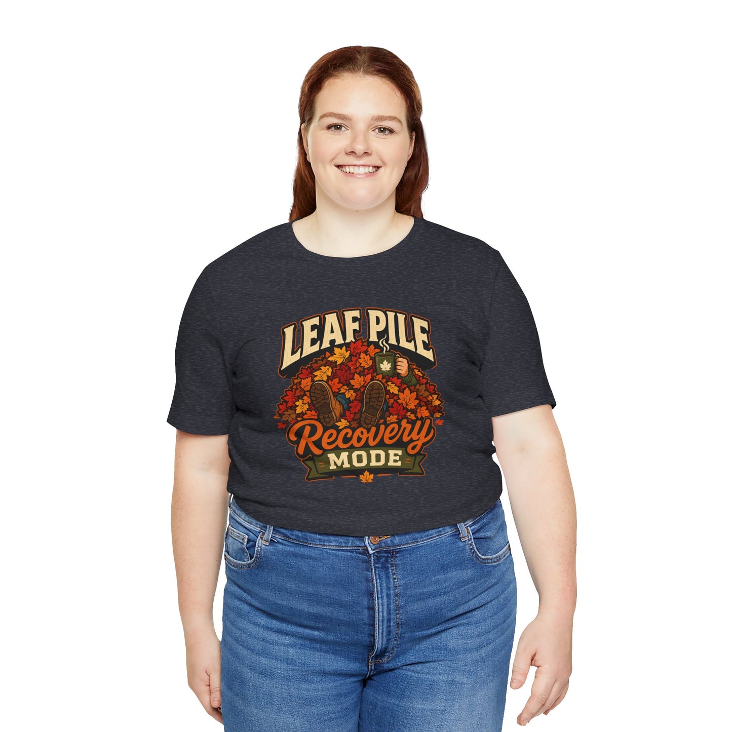 Leaf Pile Recovery Mode T-Shirt – Funny Fall Leaves Tee