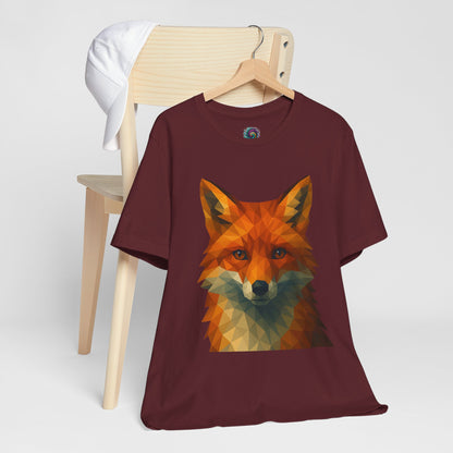 Geometric Fox T-Shirt – Polygon Animal Tee with Nature Vibes - WhimSpin - https://whimspin.com