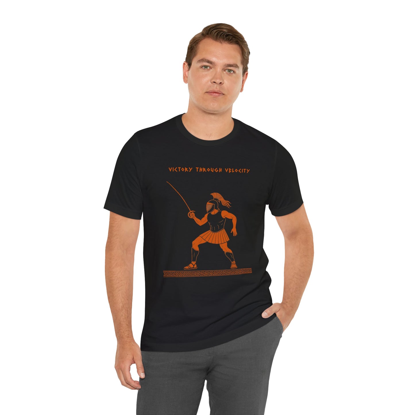 “Victory Through Velocity” Ares Fencing Saber T-Shirt