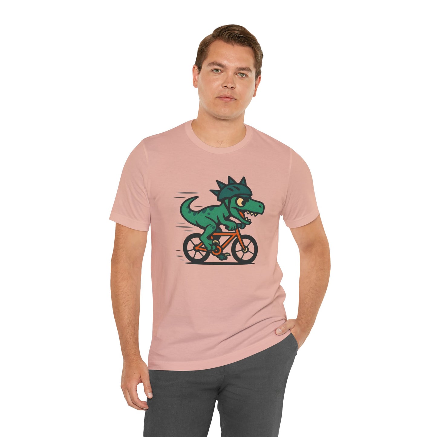 Velociraptor on a Bike T-Shirt – Funny Dino Velo Tee