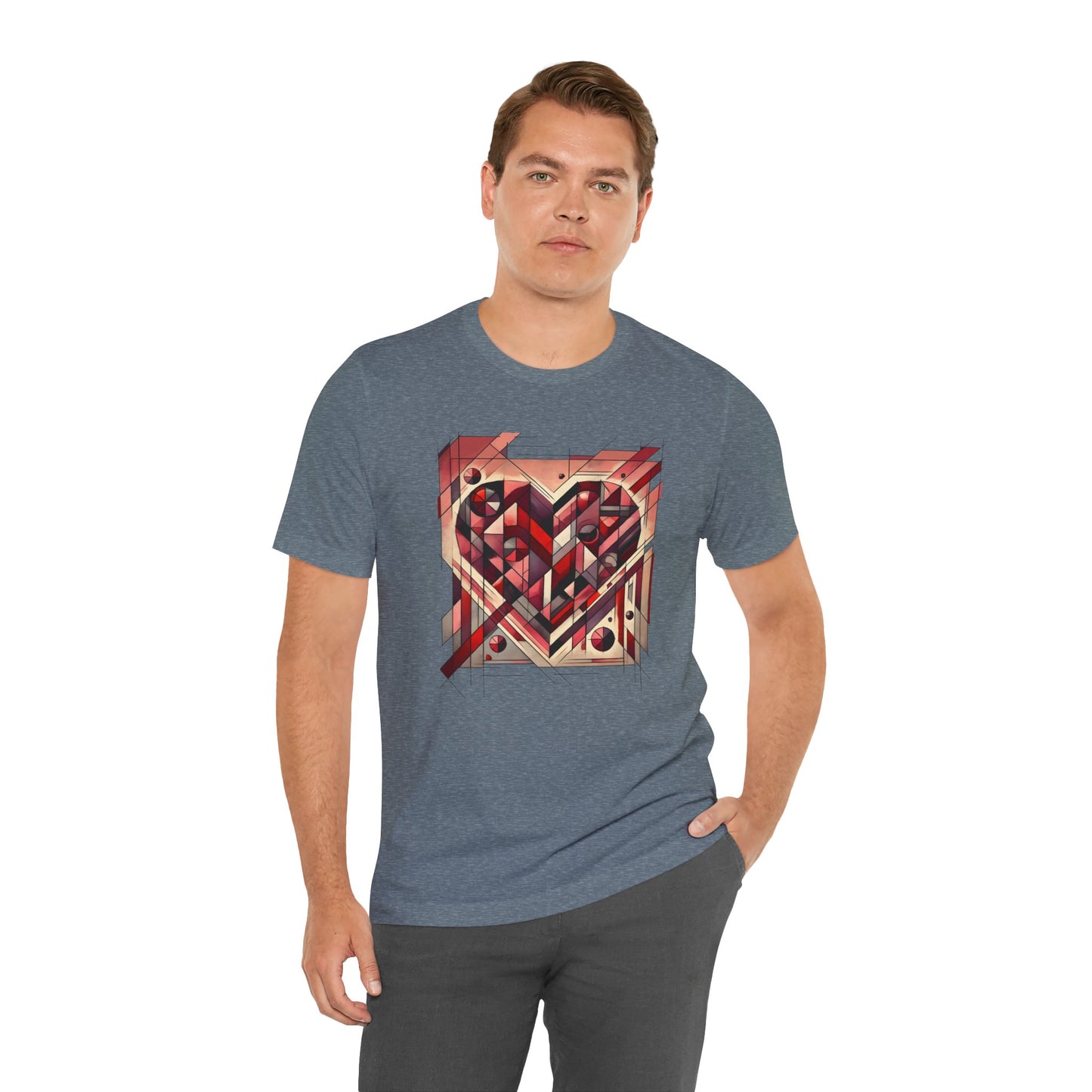 Cubist Heart T-Shirt – Modern Art Valentine's Day Graphic Tee