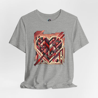 Cubist Heart T-Shirt – Modern Art Valentine's Day Graphic Tee
