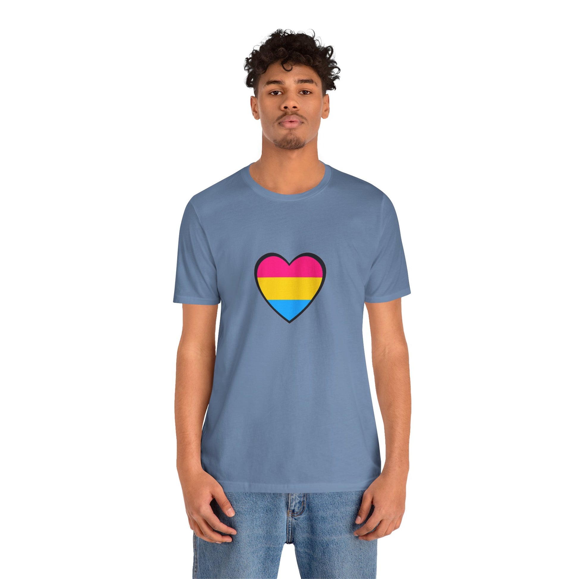 Pansexual Pride Flag Heart Tee – LGBTQ+ Pan Flag Minimalist Shirt - WhimSpin - https://whimspin.com
