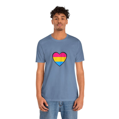 Pansexual Pride Flag Heart Tee – LGBTQ+ Pan Flag Minimalist Shirt - WhimSpin - https://whimspin.com