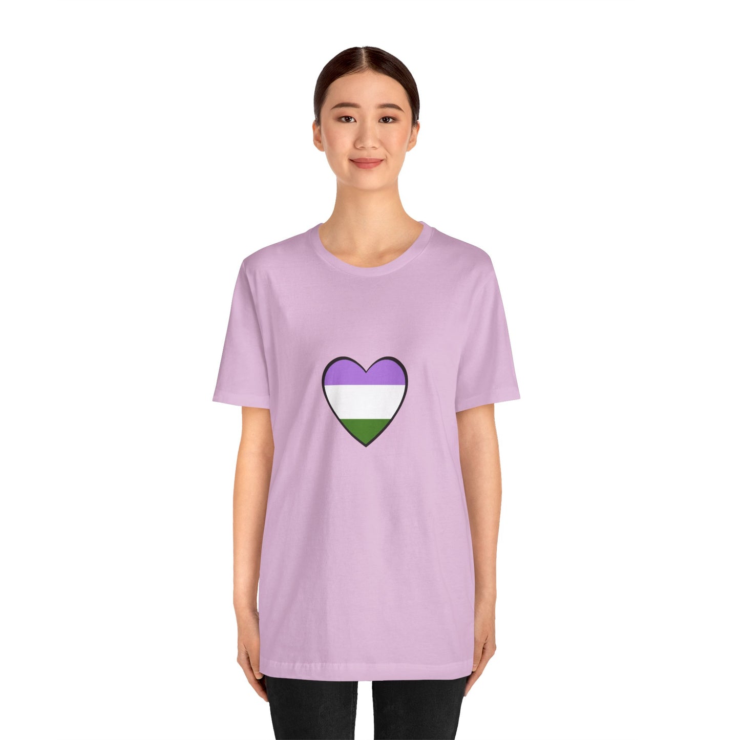 Genderqueer Flag Heart T-Shirt – Unisex LGBTQ+ Graphic Tee