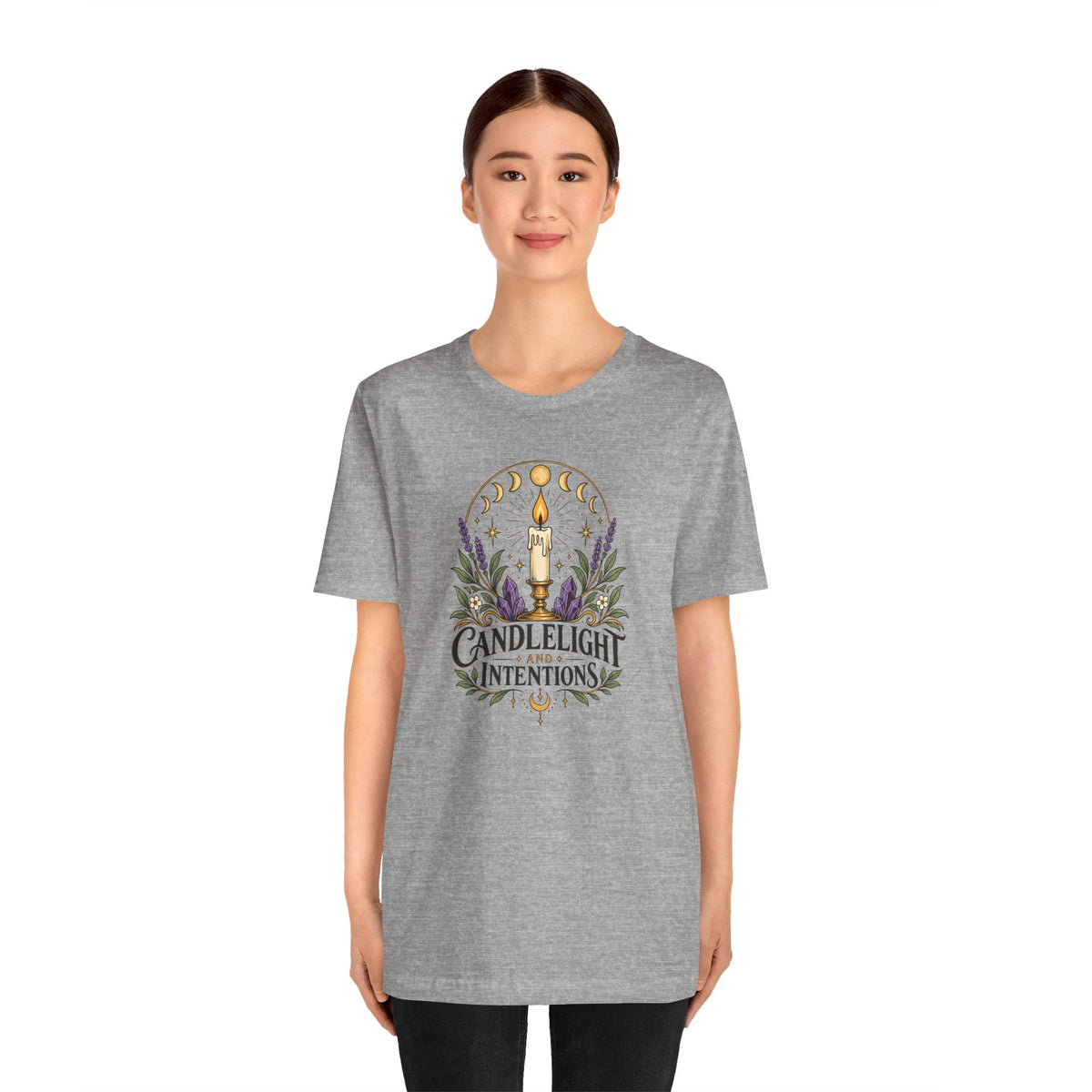Candlelight and Intentions T-Shirt – Witchy Celestial Tee