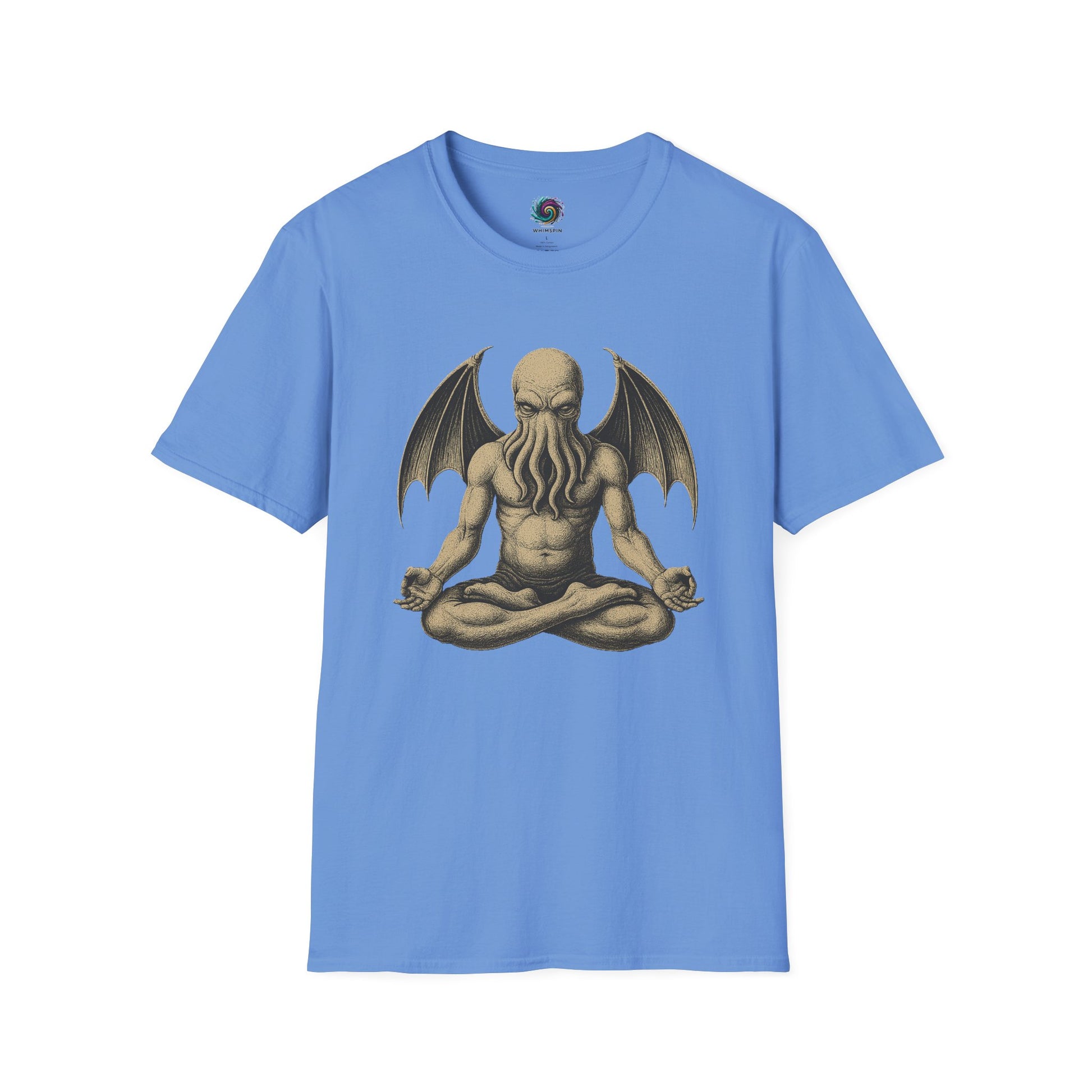Meditating Cthulhu T-Shirt – Unisex Mythos Tee for Sci-Fi & Festival Fans - WhimSpin - https://whimspin.com