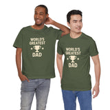 Green crew-neck T-shirt with “World’s Greatest Dad” trophy and stars graphic