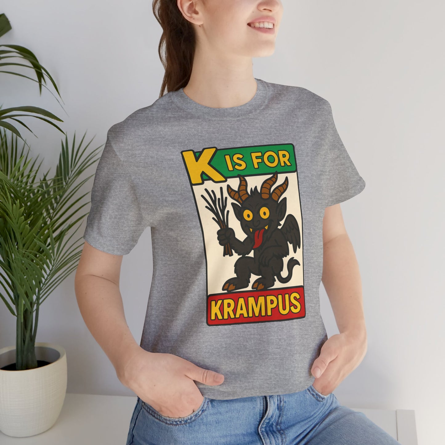 Krampus Alphabet Tee - "K is for Krampus" Holiday Graphic T-Shirt