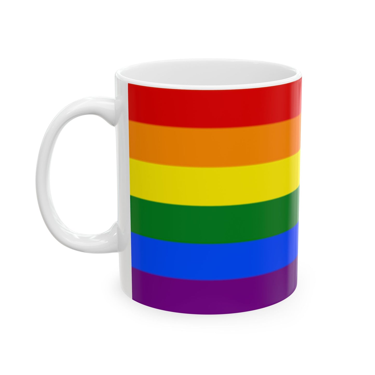 Classic Rainbow Pride Flag Cup – LGBTQ+ Ceramic Mug