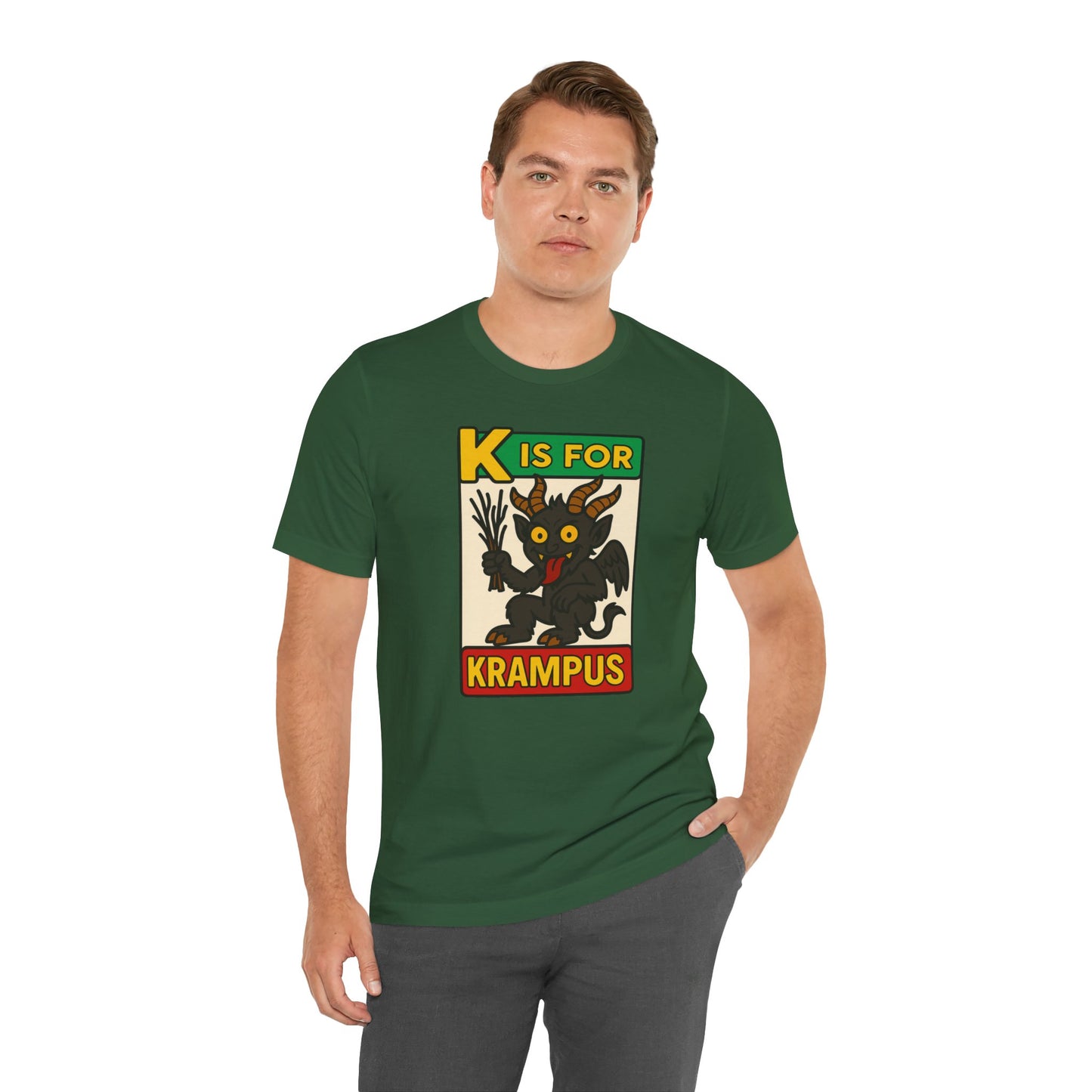 Krampus Alphabet Tee - "K is for Krampus" Holiday Graphic T-Shirt