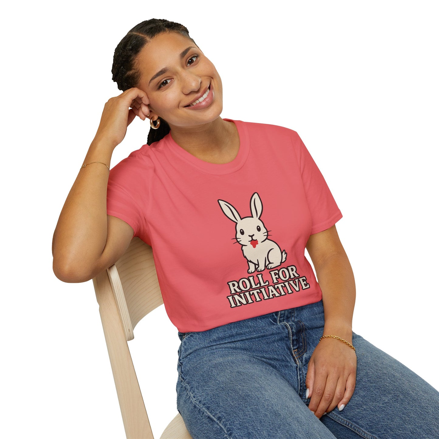 Roll for Initiative T-Shirt – Killer Bunny Humor Gaming Tee