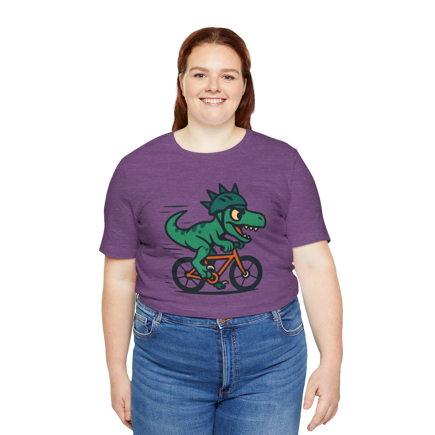 Velociraptor on a Bike T-Shirt – Funny Dino Velo Tee