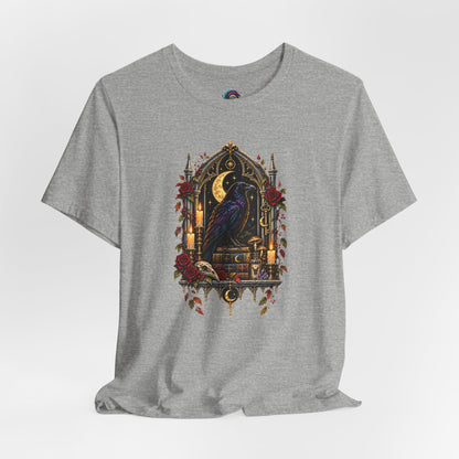Raven’s Reliquary Tee – Gothic Moonlit Raven T-shirt
