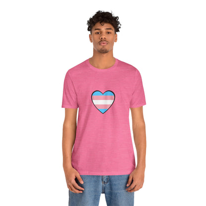 Transgender Flag Heart T-Shirt – LGBTQ+ Trans Flag Graphic Tee