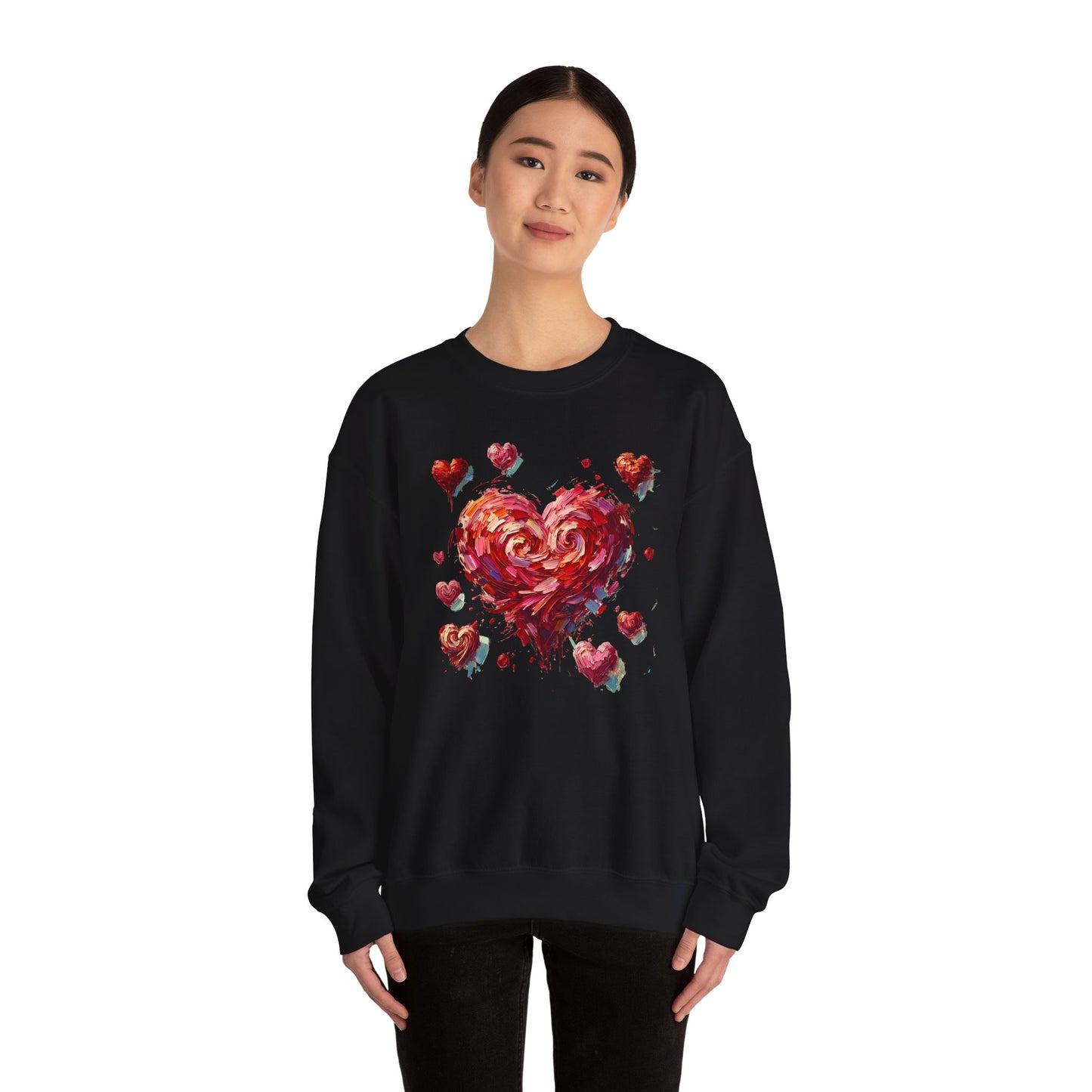 Impressionistic Heart Sweatshirt – Painterly Valentine's Day Art Pullover