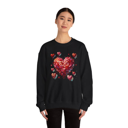 Impressionistic Heart Sweatshirt – Painterly Valentine's Day Art Pullover