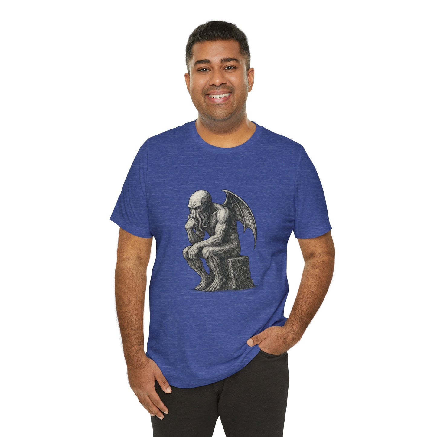 Cthulhu The Thinker Tee – Lovecraftian Parody Shirt