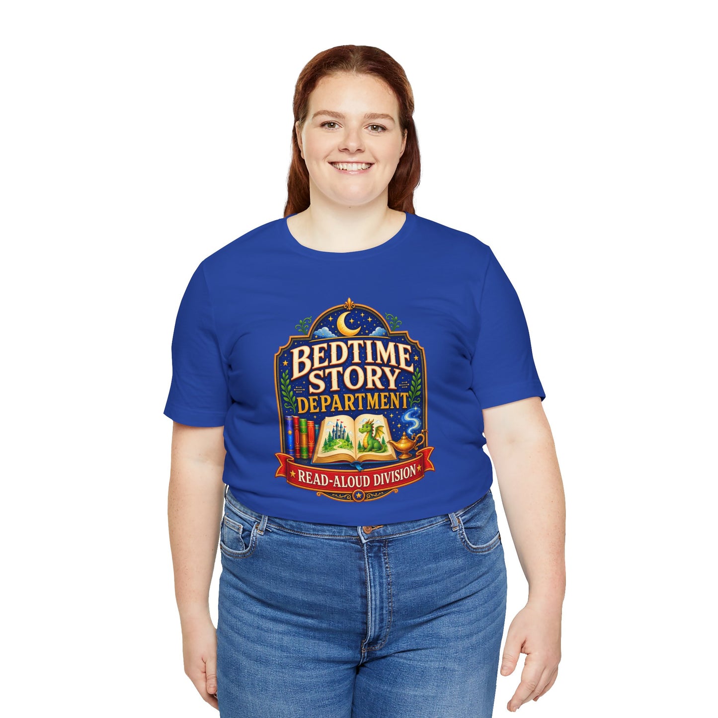Bedtime Story Department T-Shirt – Read-Aloud Parent Tee